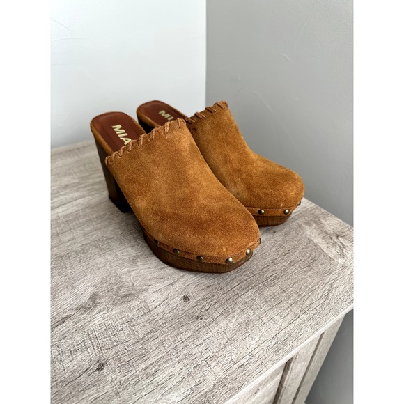 MIA Shoes - Mia Y2K Wooden Slip On Clogs